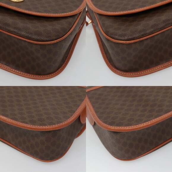 CELINE Macadam Canvas Shoulder Bag Pvc Brown Gold - Picture 10 of 12